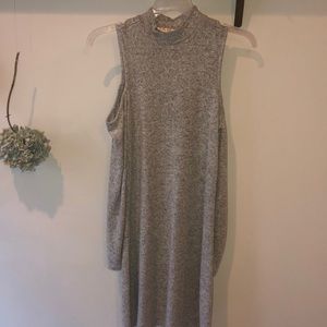 xs mock neck cold shoulder dress from pink rose